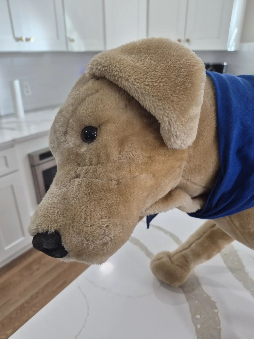 Melissa & Doug Tan Plush Dog with Royal Blue Bandana